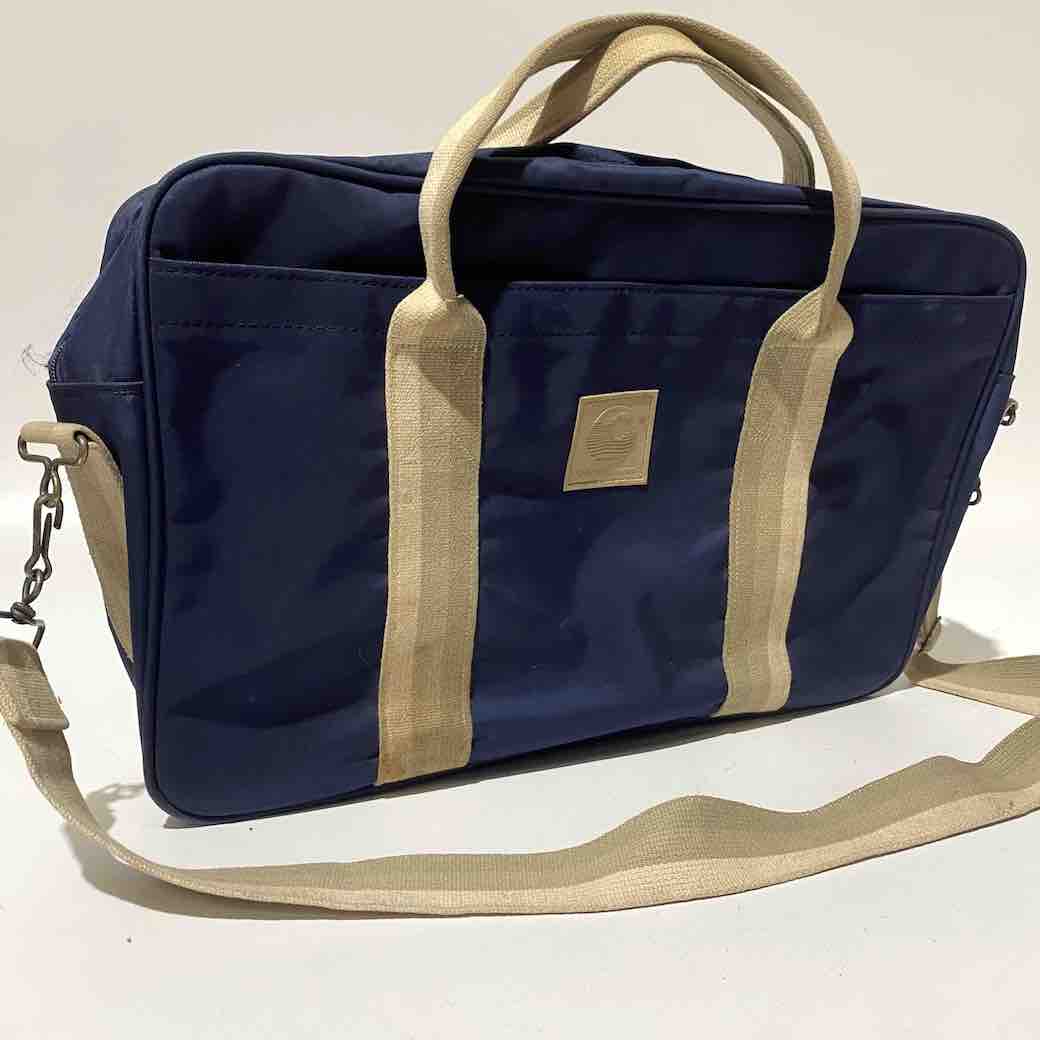 BAG, Overnight Travel - Navy Canvas Beige Stripe Caribee